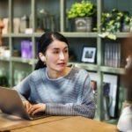 Woman working in a Office