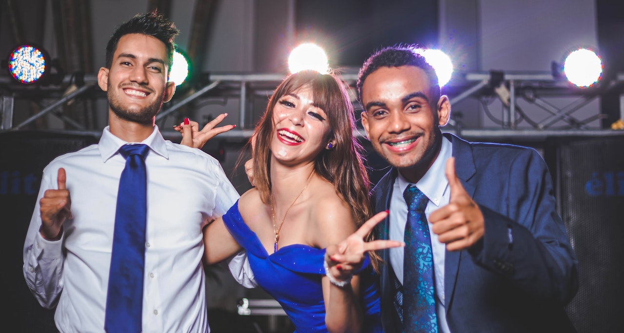 Woman partying with her friends