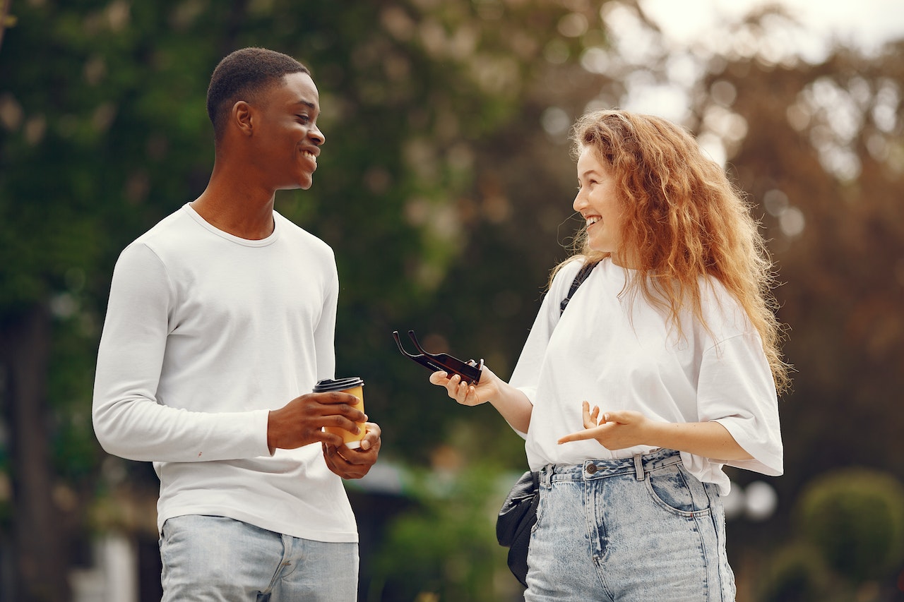 woman in open communication with the man she loves
