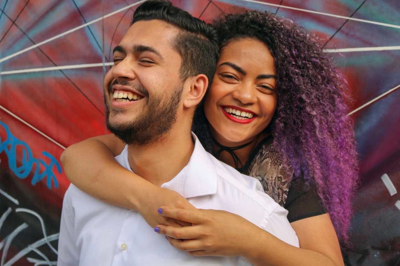 woman expressing appreciation to man