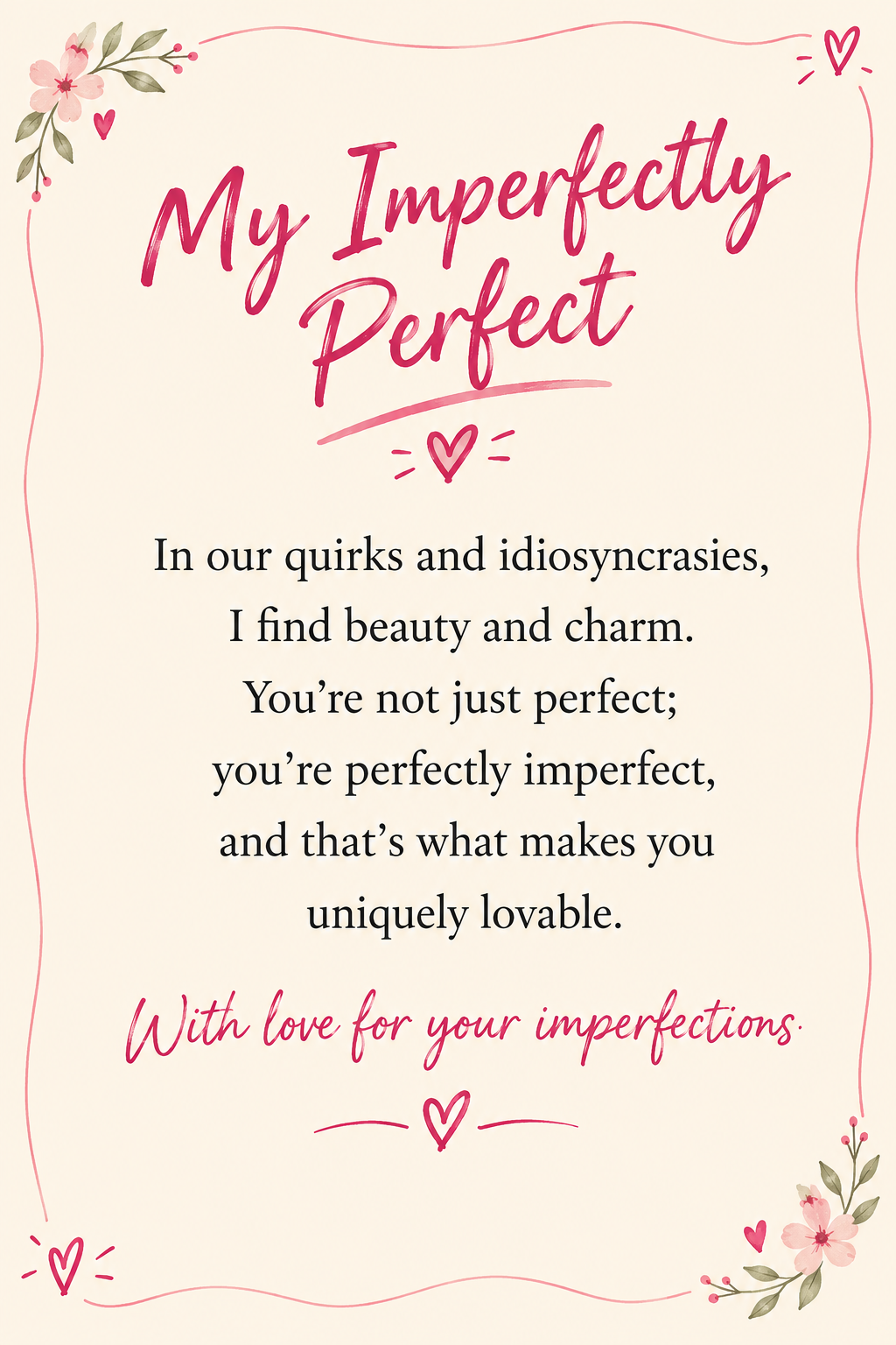 Perfectly Imperfect Love Note