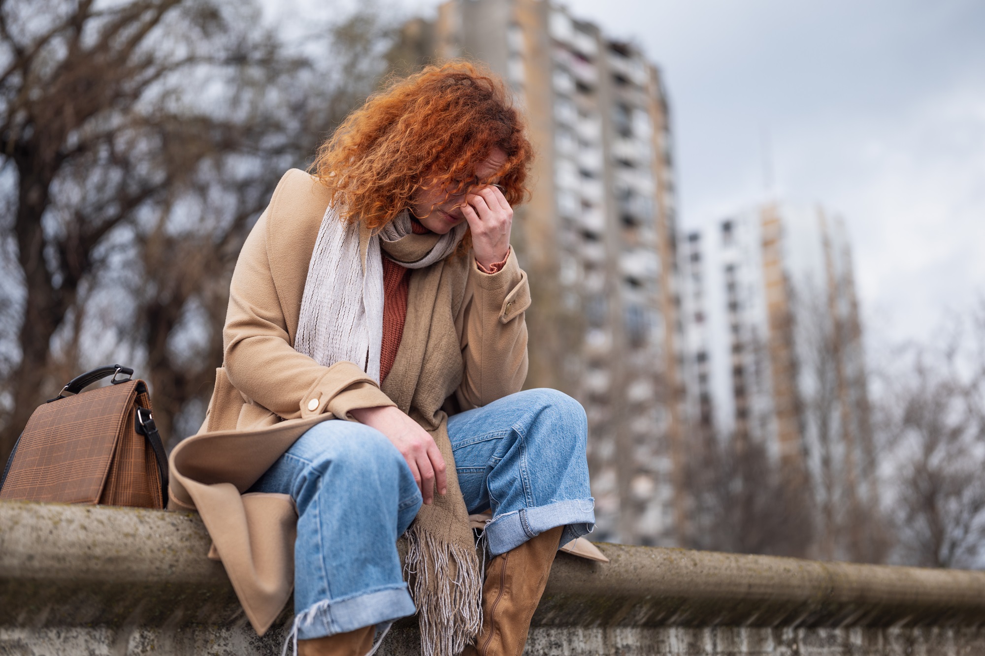 woman in grief crying