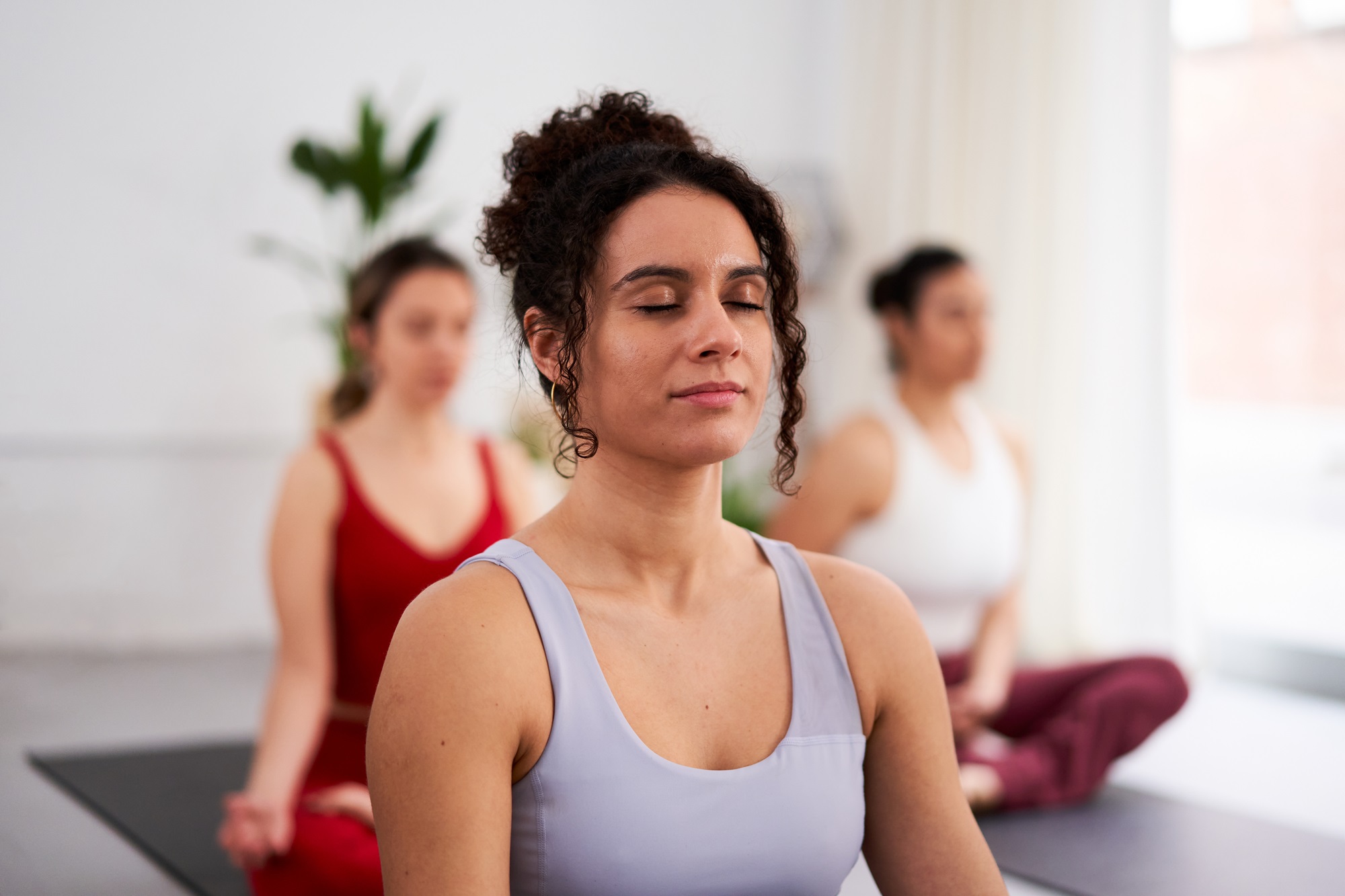 woman meditating to release emotions and let it out