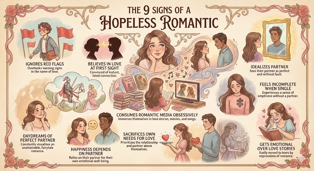 9 signs of being a hopeless romantic