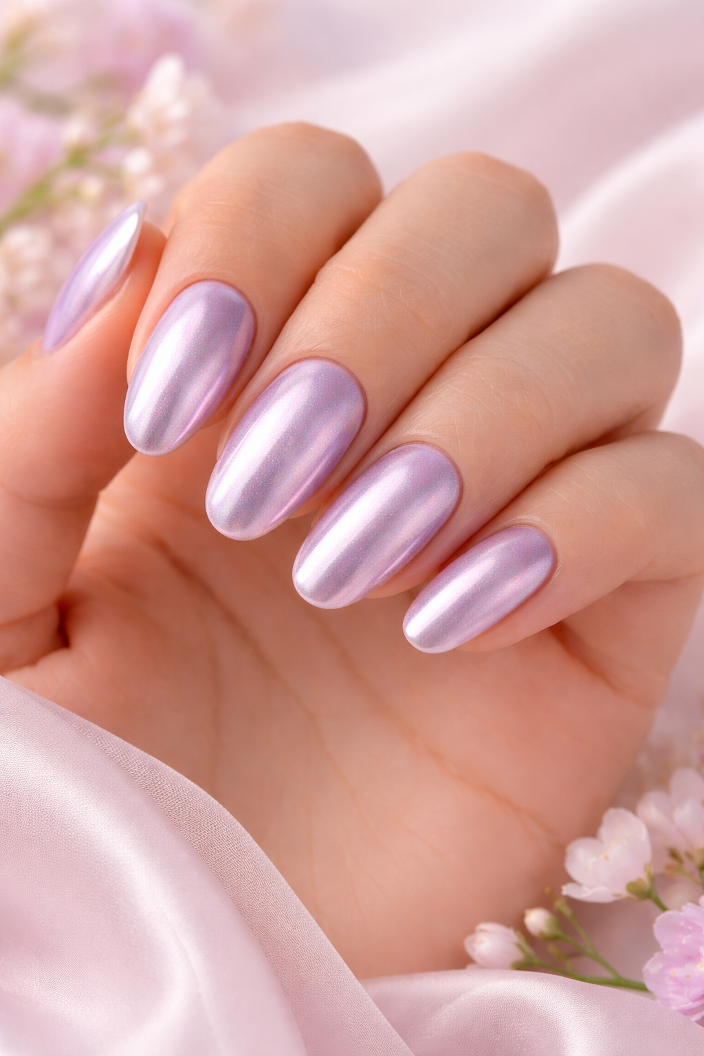 Chrome Pastel Nails - spring nails idea