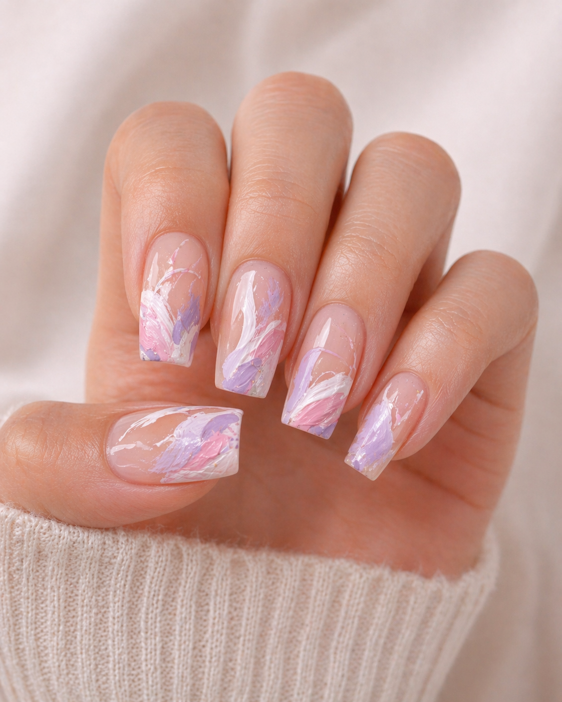 Abstract Painterly Swirls nails idea
