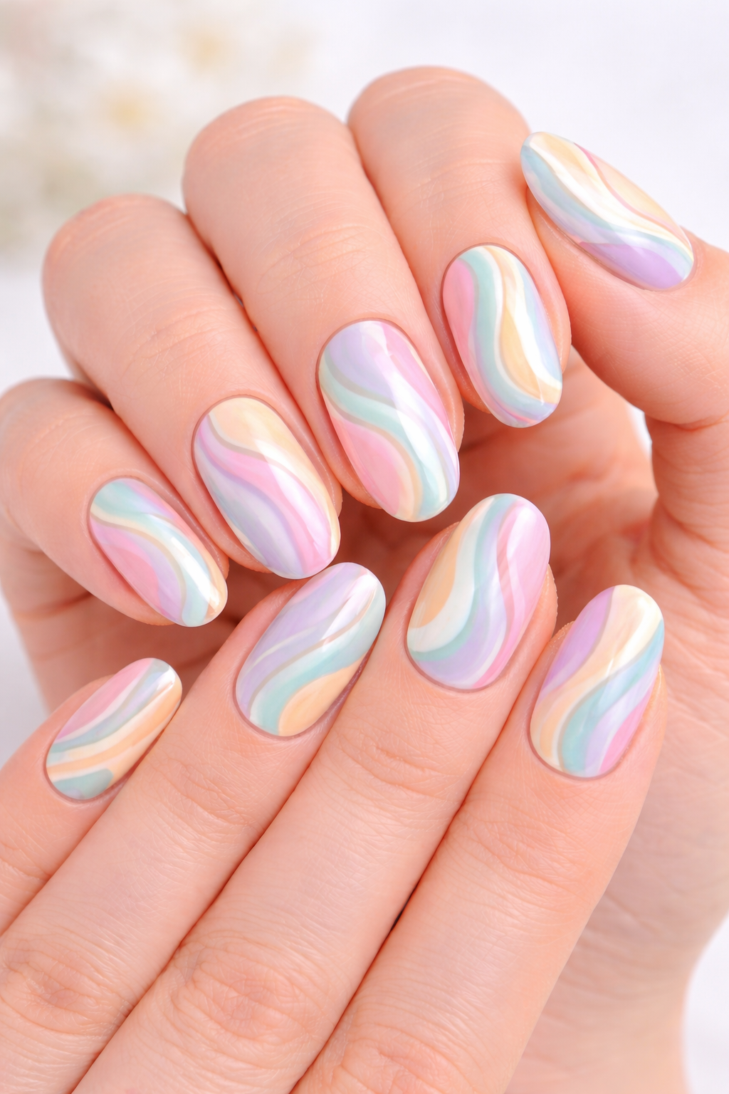 Abstract Swirl Spring Nails
