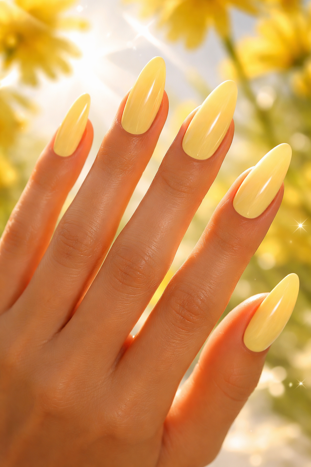Butter Yellow Acrtlic Nails