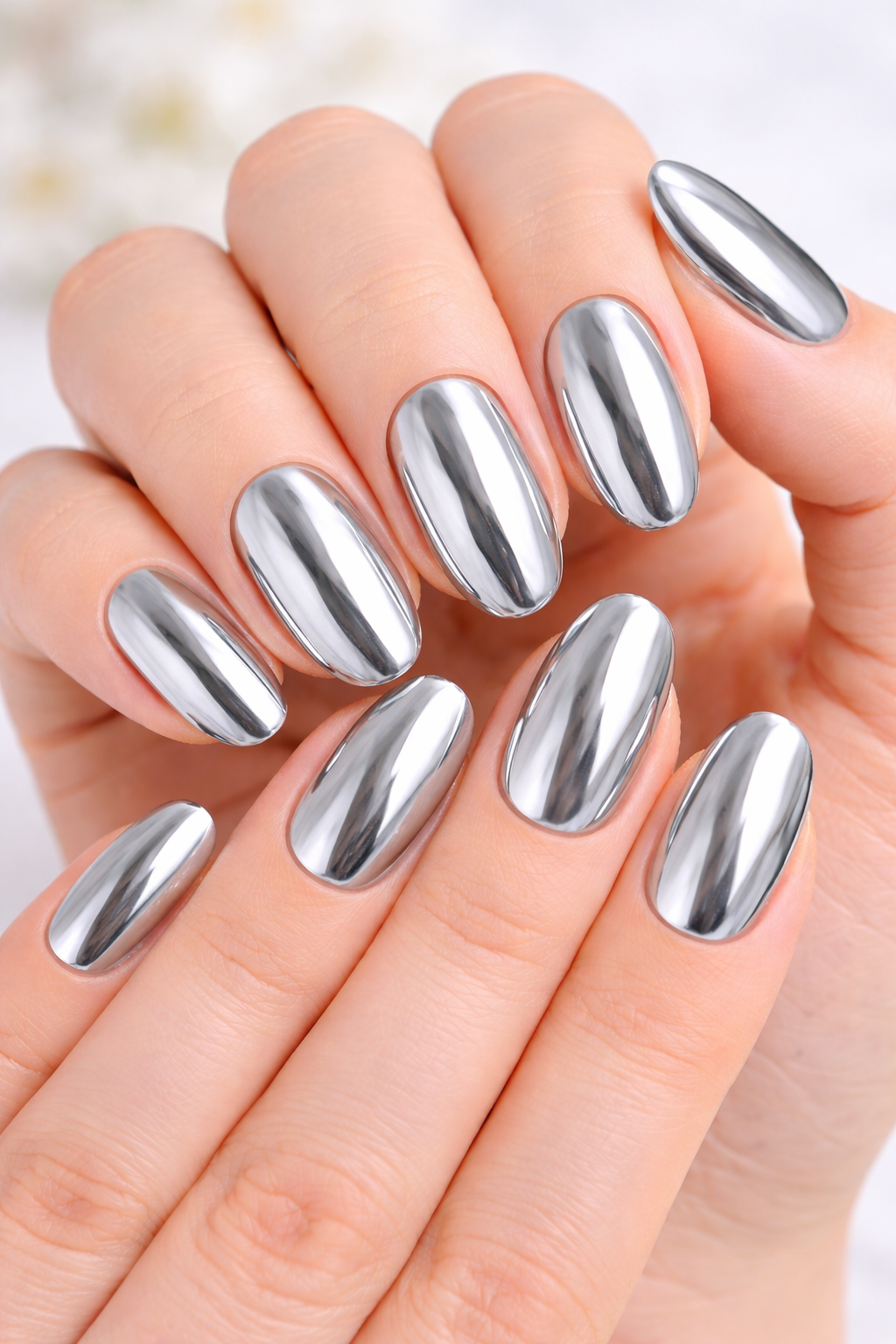 Spring Chrome Nails Mirror like shine