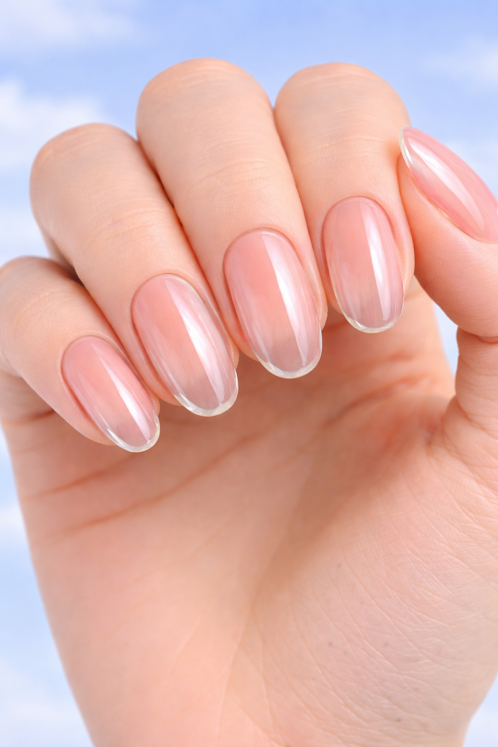 Glassy jelly nails design