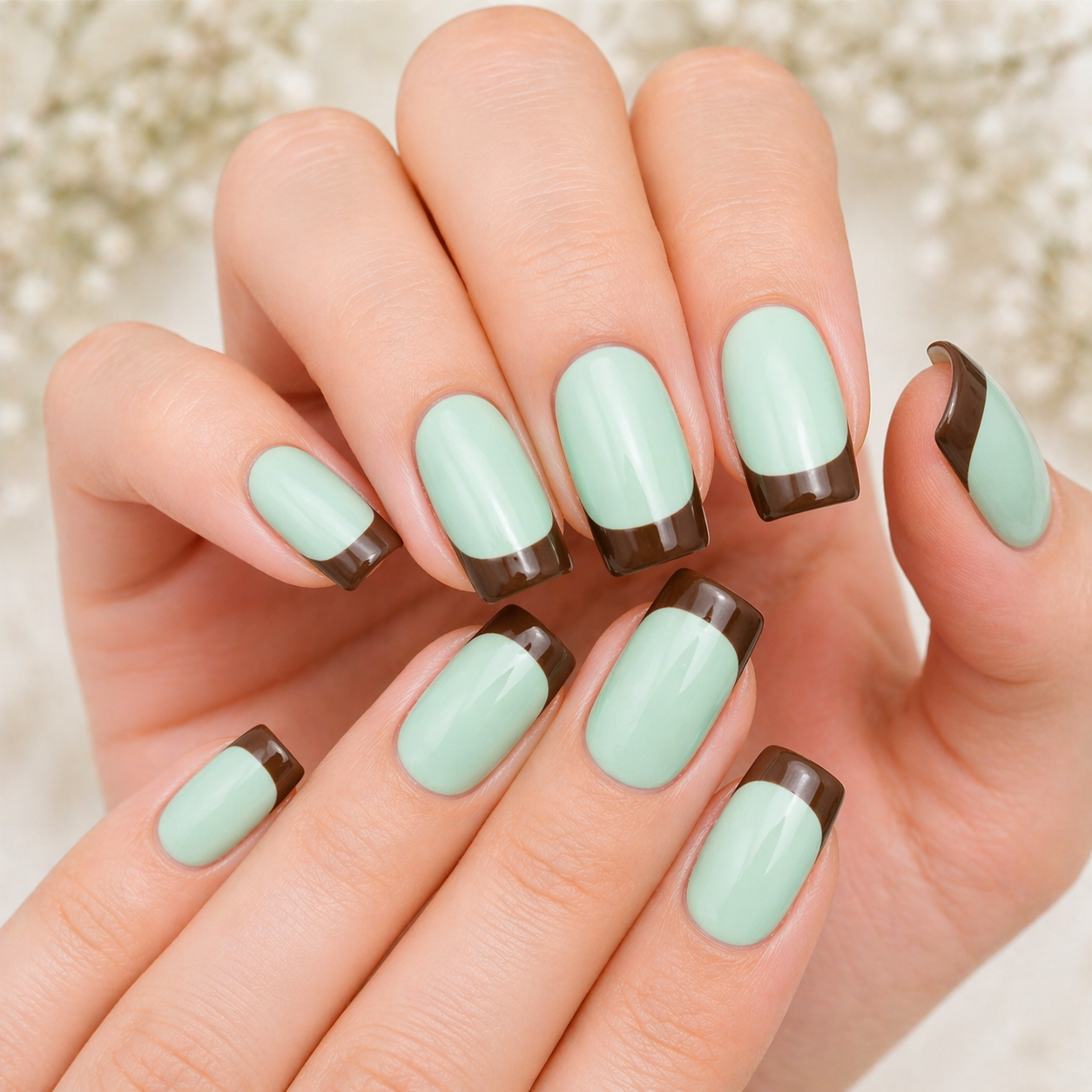 Mint Chocolate French Tip