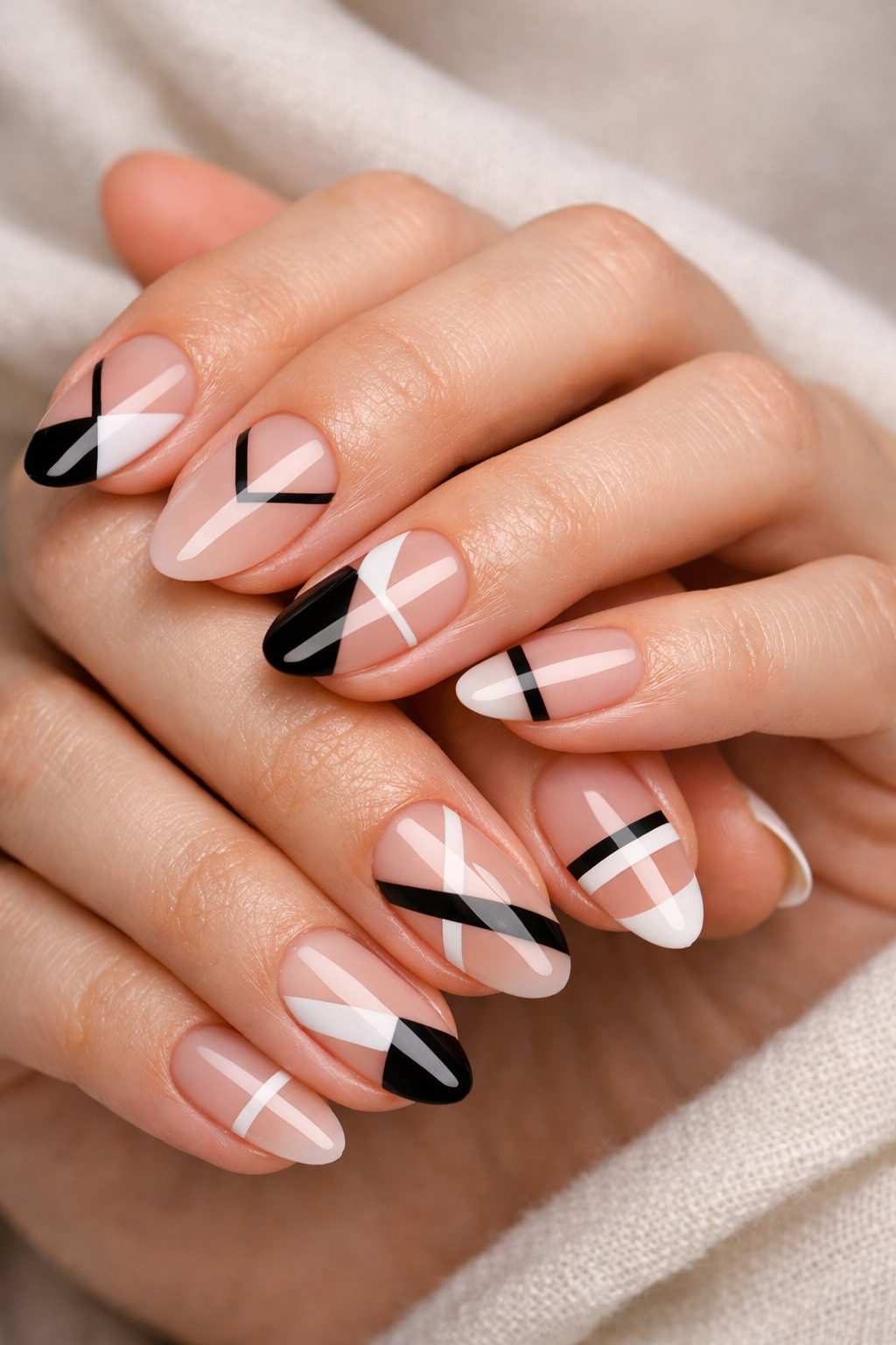Black and white Negative Spring Nails Ideas