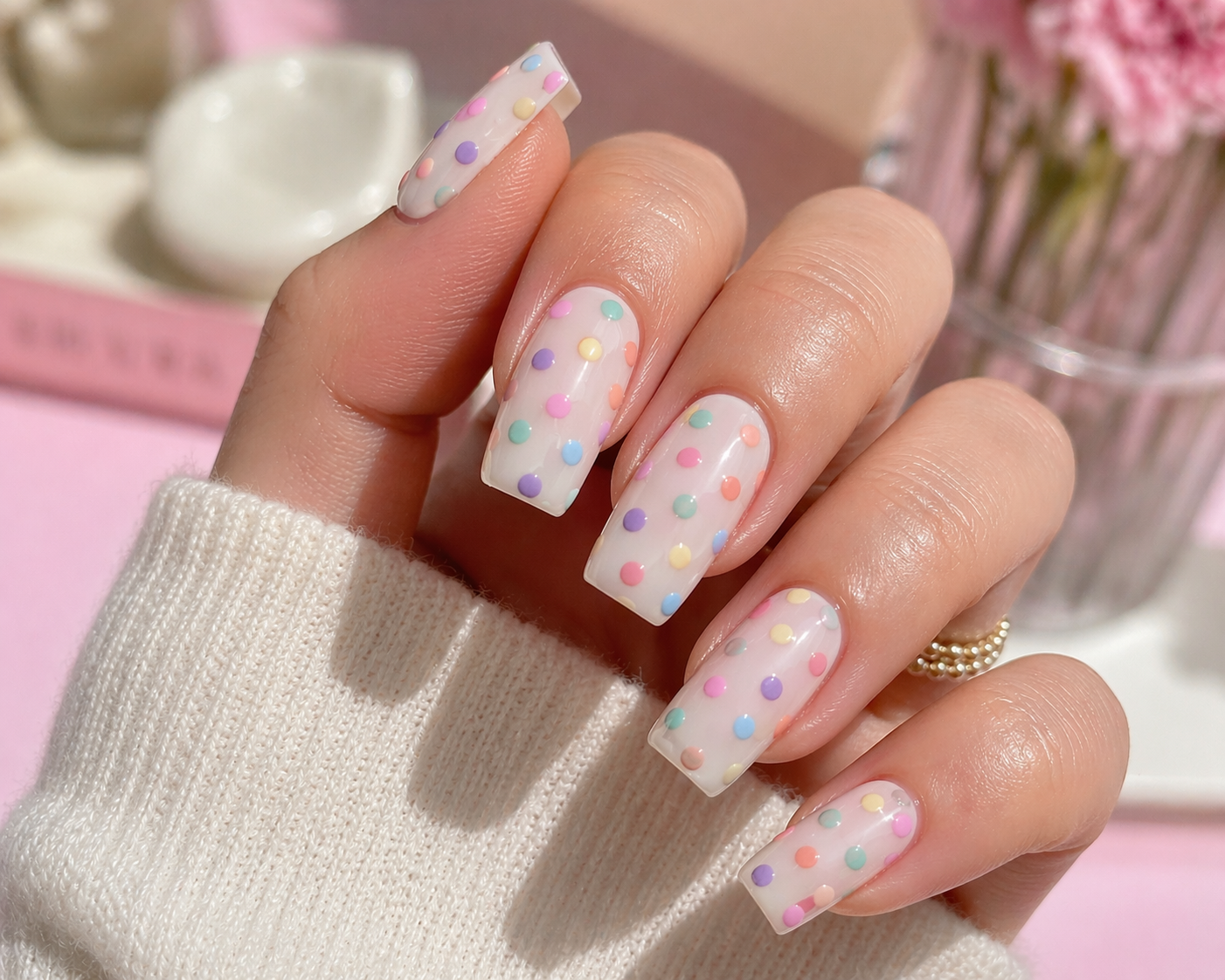 Pastel Polka Dot Playful Set Nails