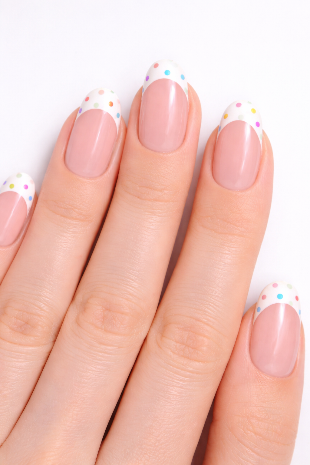 Polka Dot French Tips spring nails
