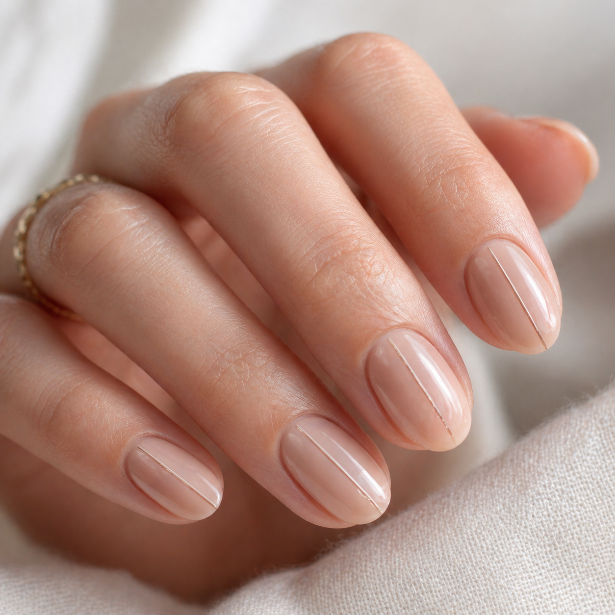 Short Almond Nude summer nail design ideas