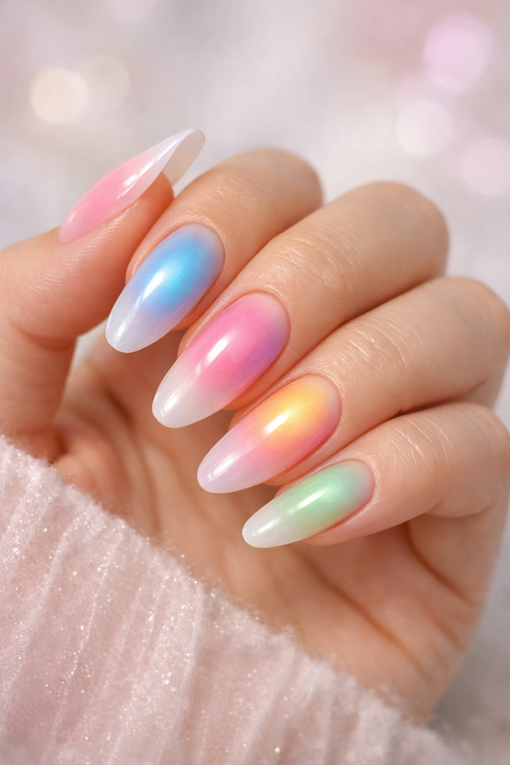 Spring Acrylic aura Nails Ideas