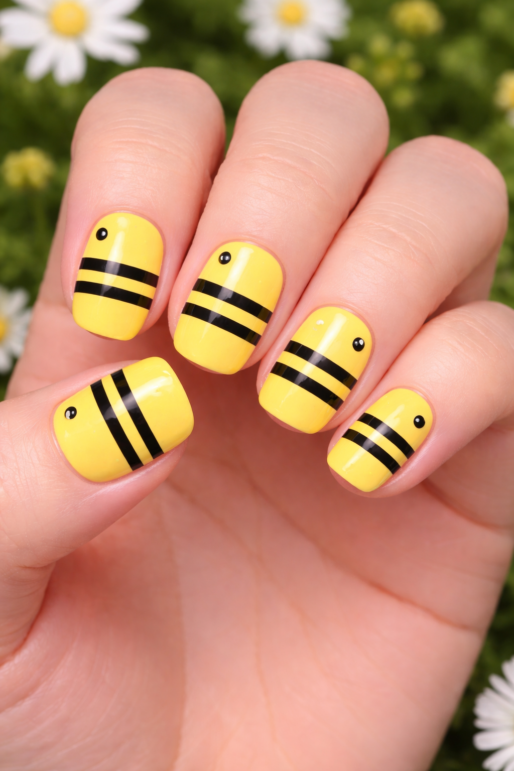 Honeybee whimsical Nails Design