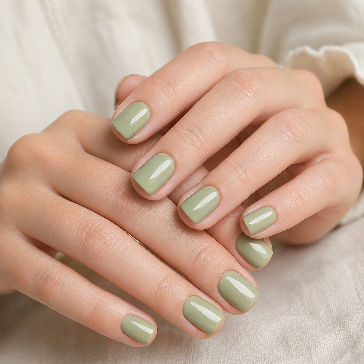 elegant sage green summer nail ideas