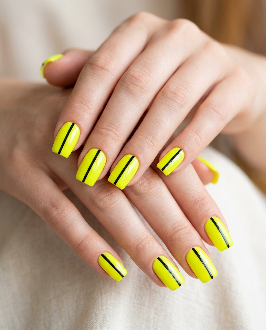 neon yellow nails for summer designs