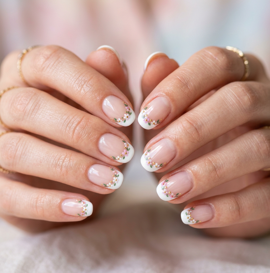polka dot nail design for summer