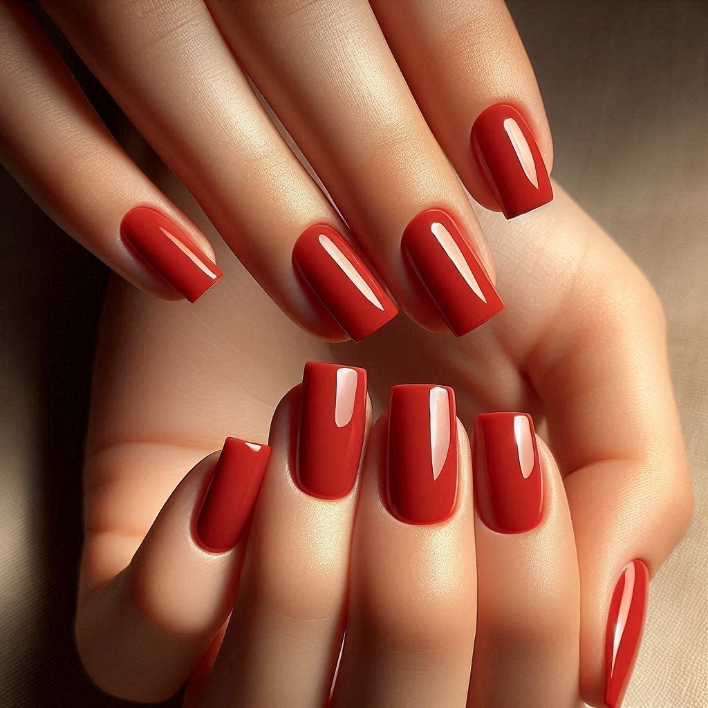 summer nail design red tomato