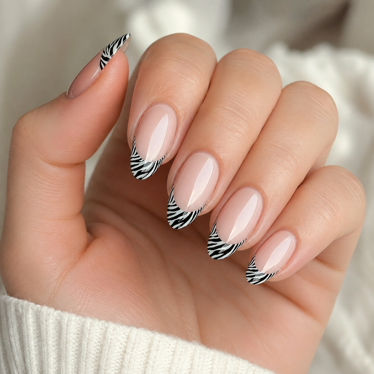 zebra french strips summer nail designs