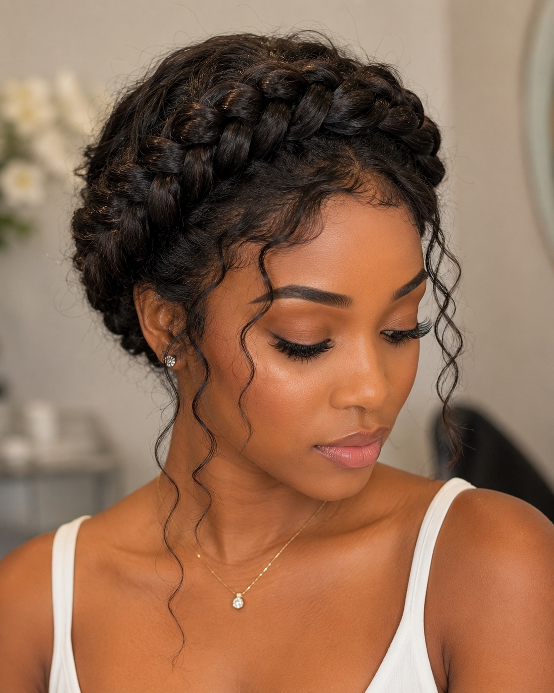 Braided Crown (Halo Braid) prom hairstyle