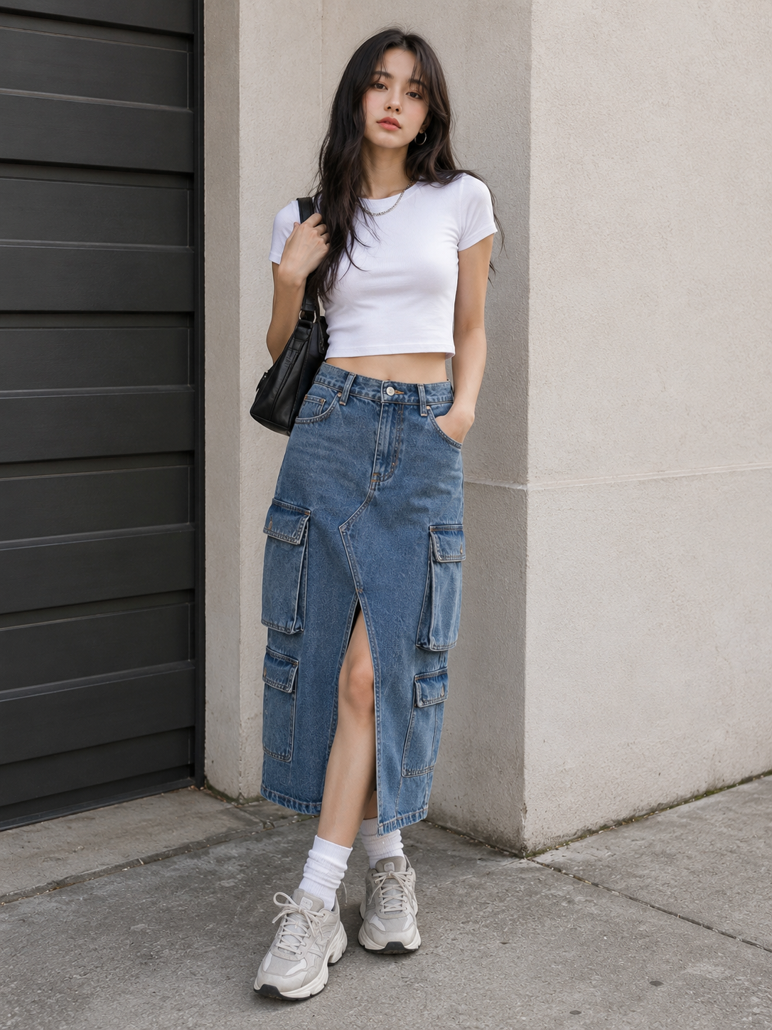 Cargo Denim Skirt