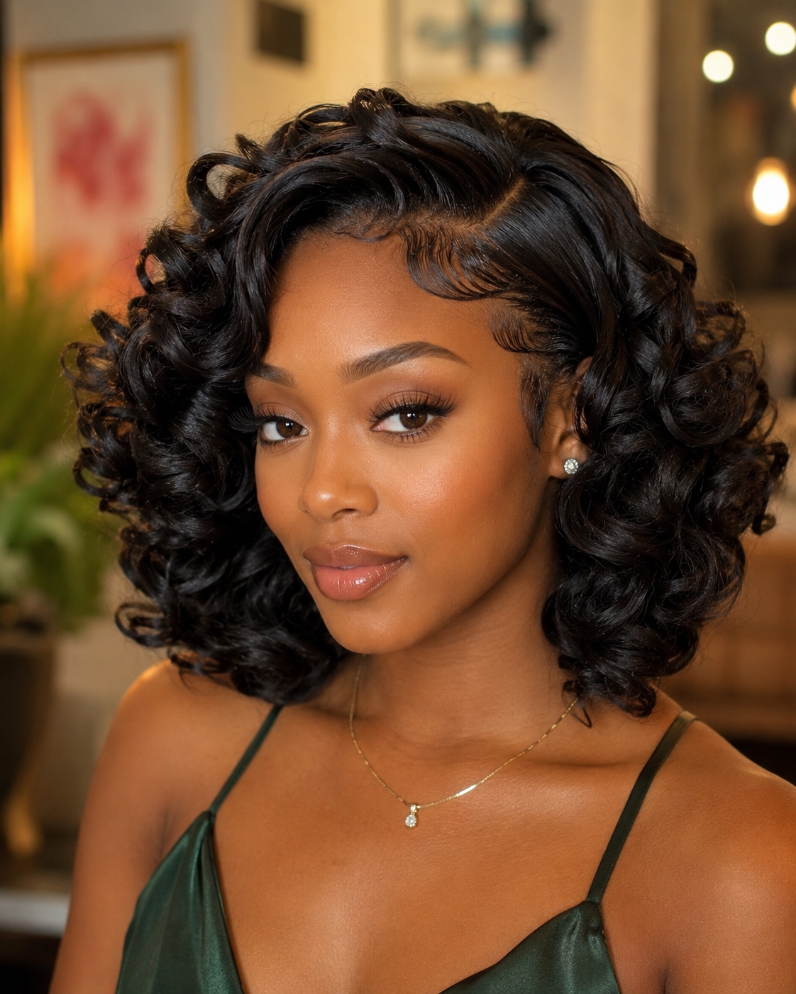 Flexi Rod Curls prom hairstyle for balck women