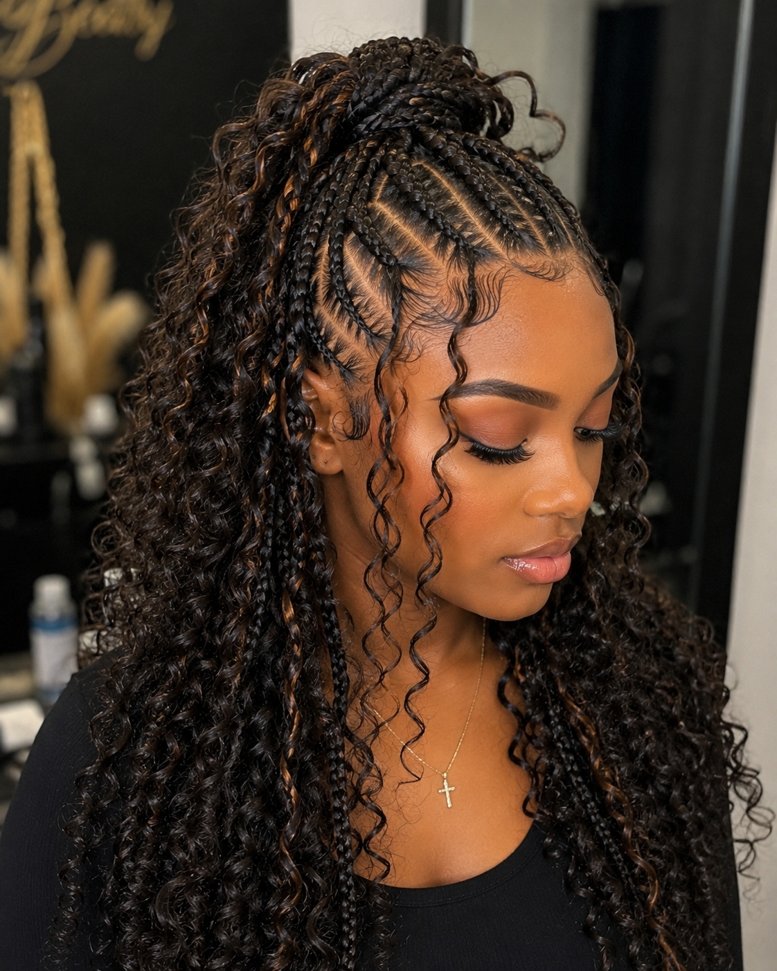 French Curl Braids prom hairstyle