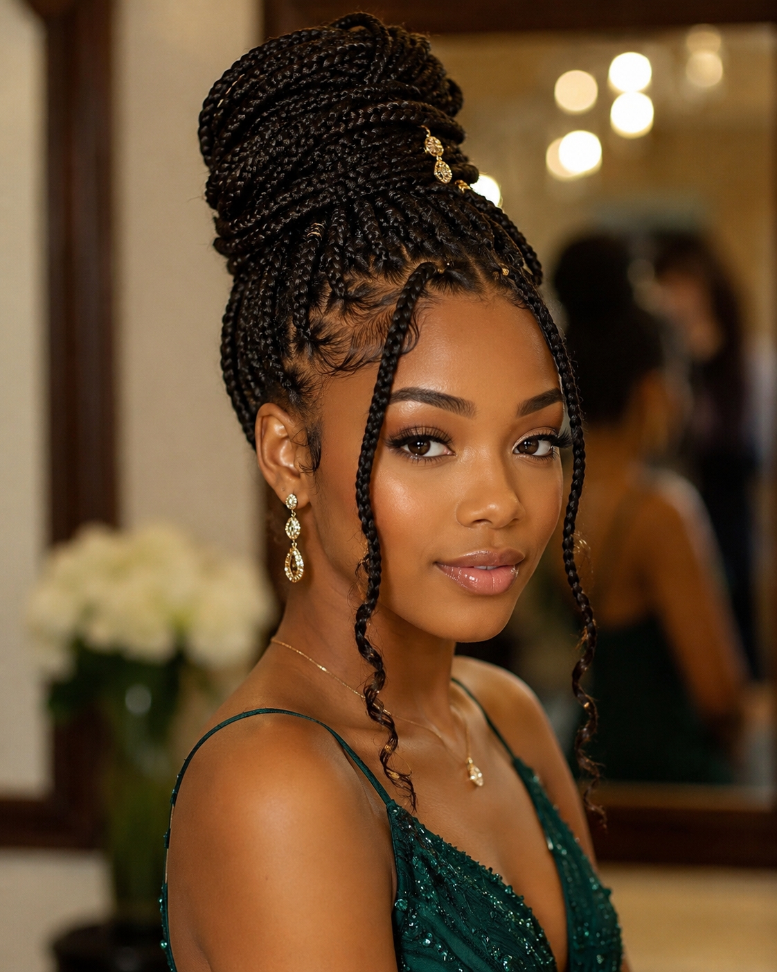 box braids updo