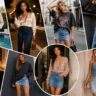denim skirt outfits ideas for women