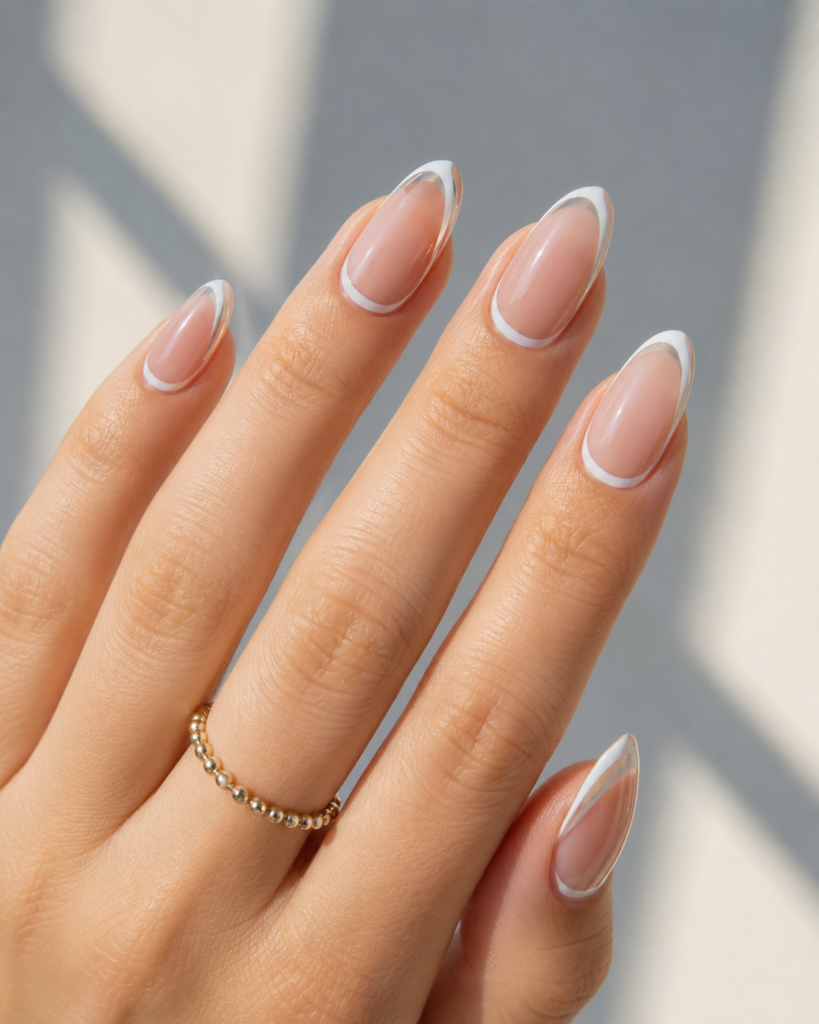 Floating French Tips for summer nails