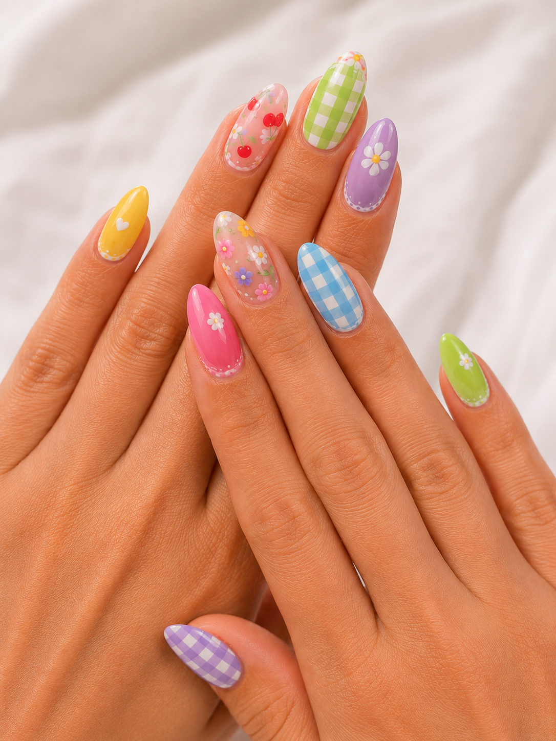 Gingham Picnic Nail Designs