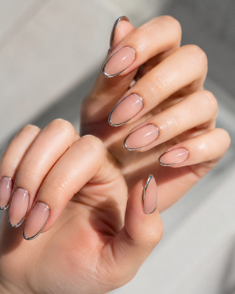 Silver Outline Nails for summer inspo