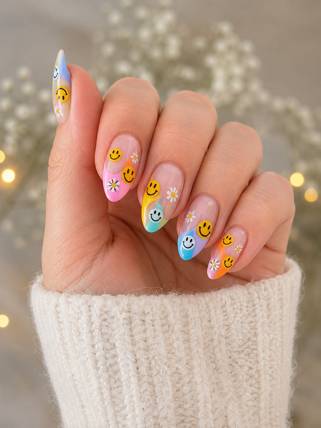 smiley face nails