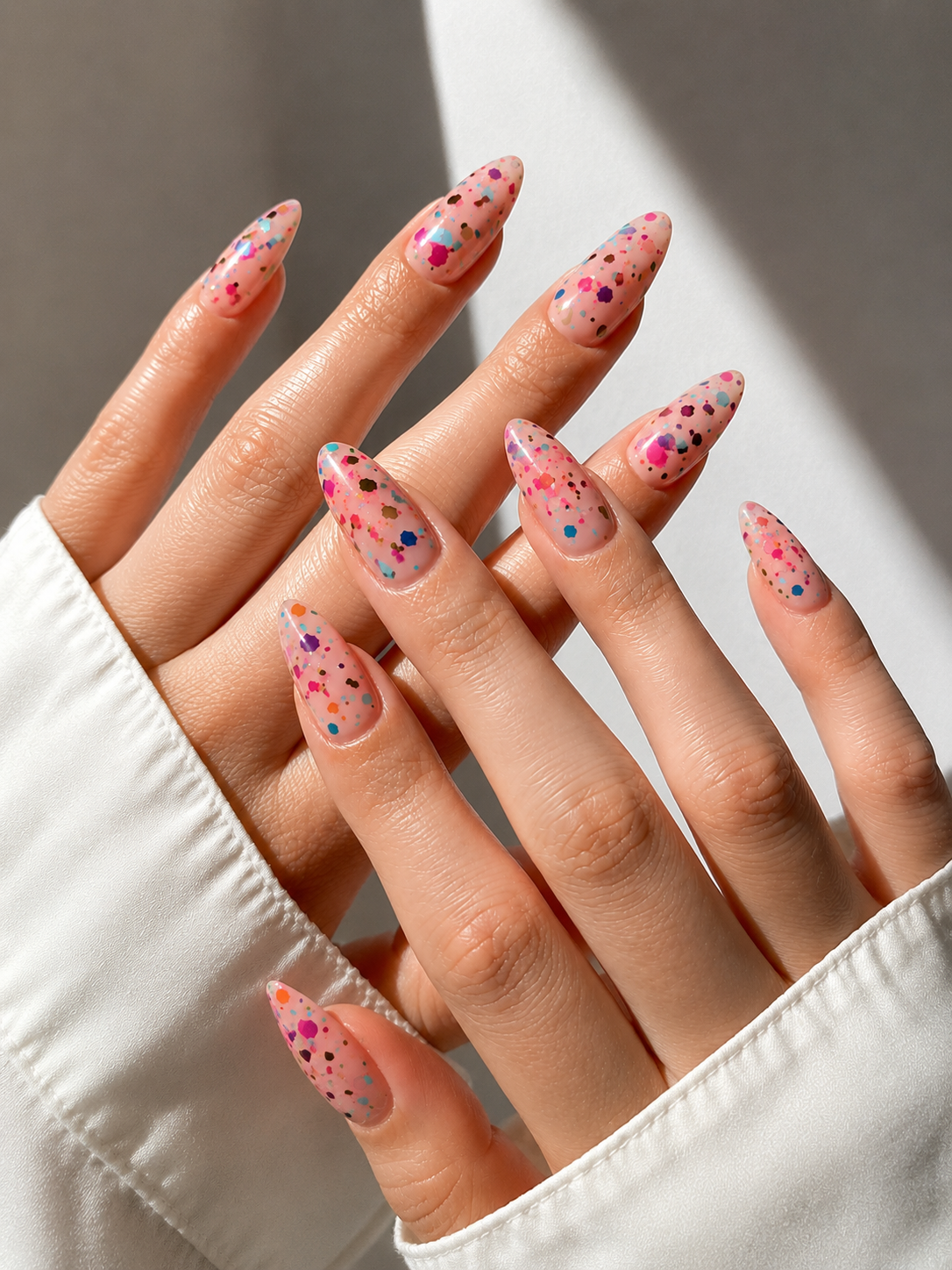 confetti nail design