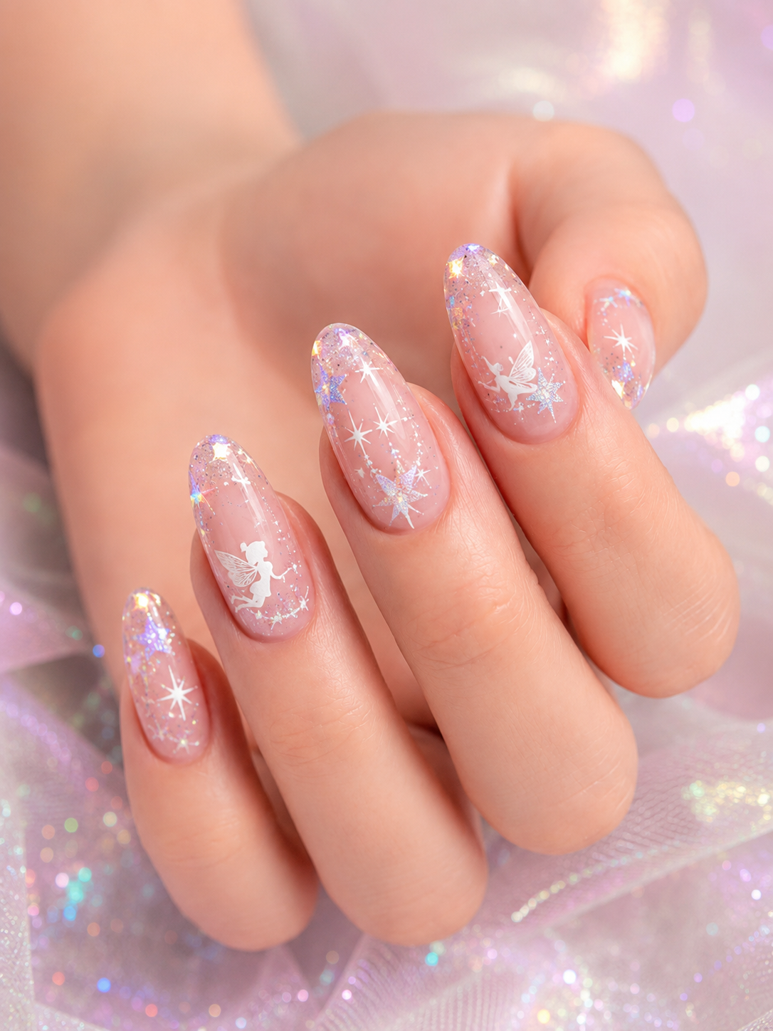 fairy dust sparkle whimsy nail designs