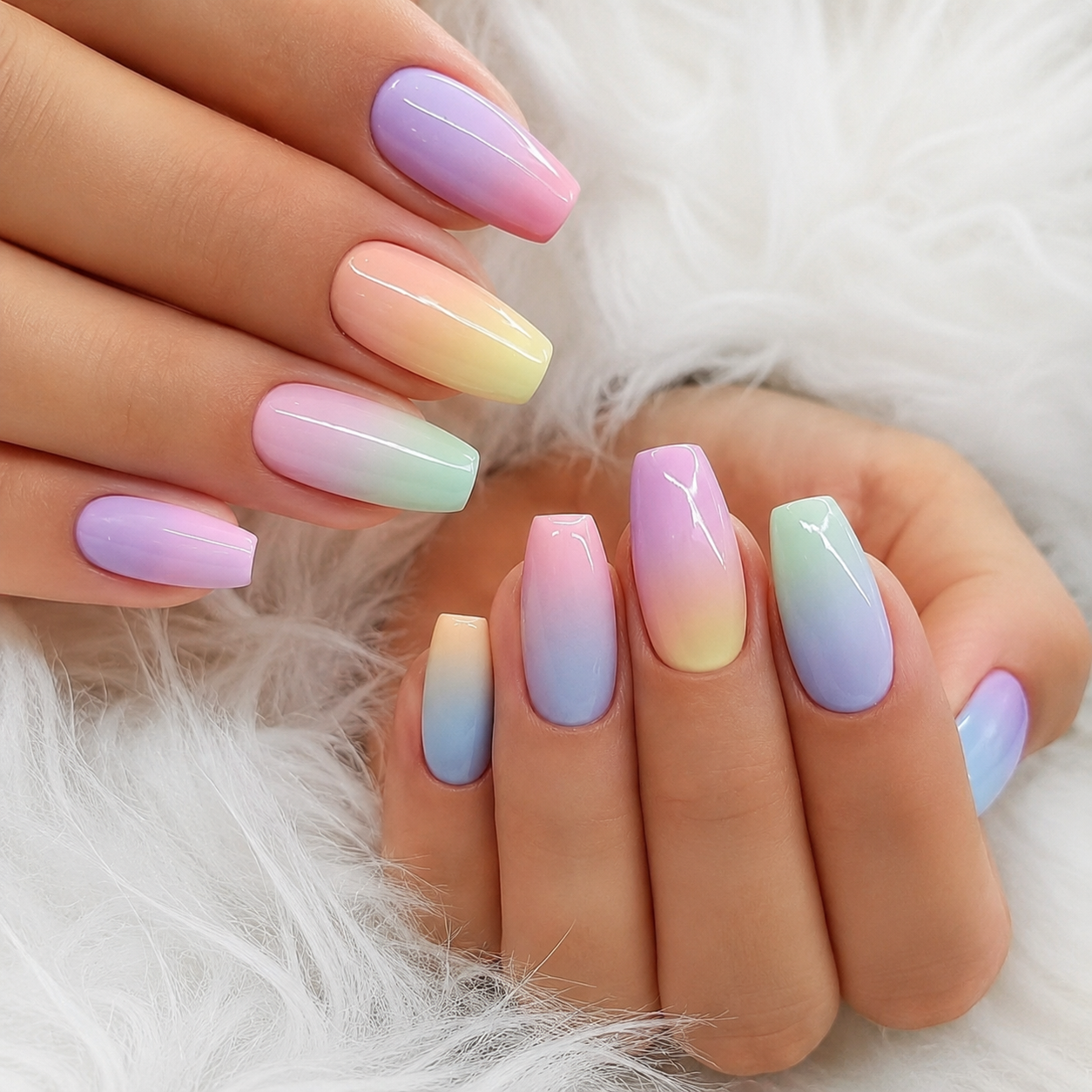 pastel ombre beautiful colorful nail