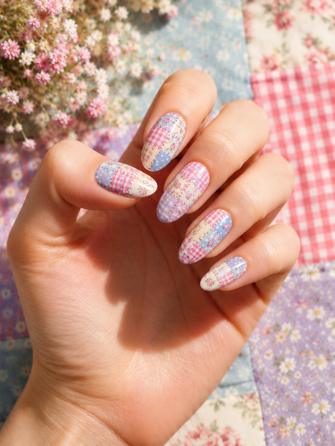 patchwork nail designs