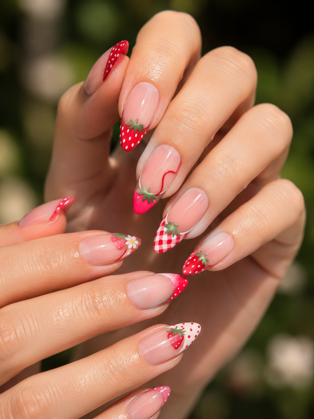strawberry whimsy nail designs