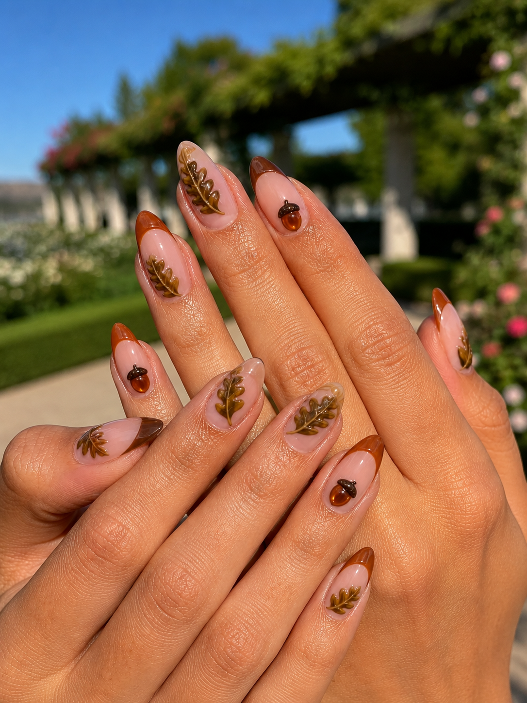 Acorn and Oak Leaf Fall Nails