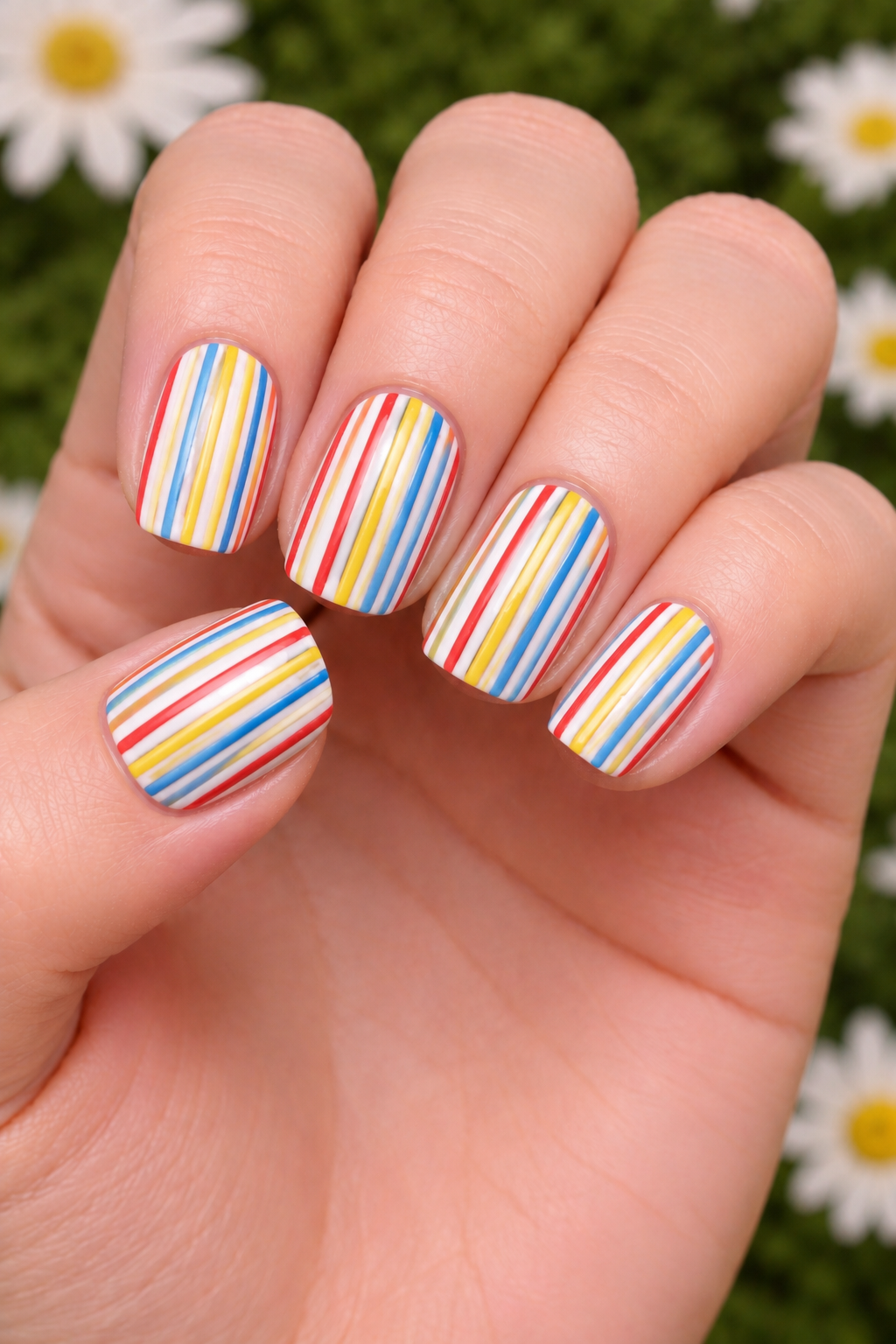 Beach Umbrella Stripes Nails