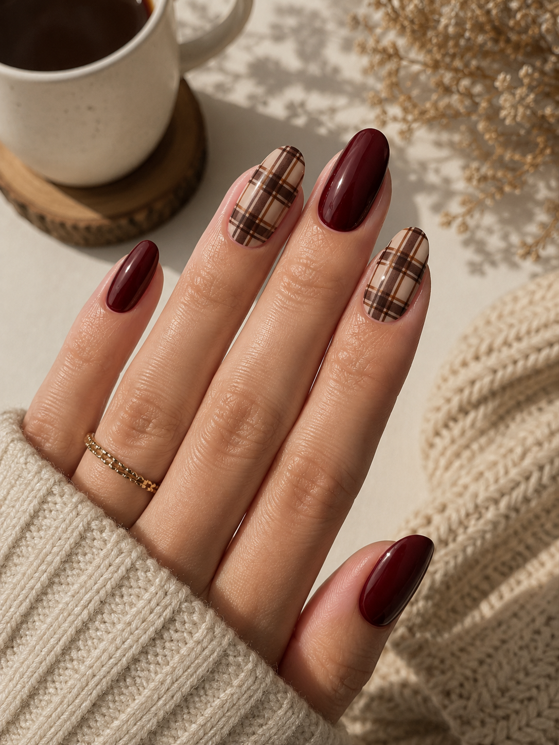 Brown Plaid Accent