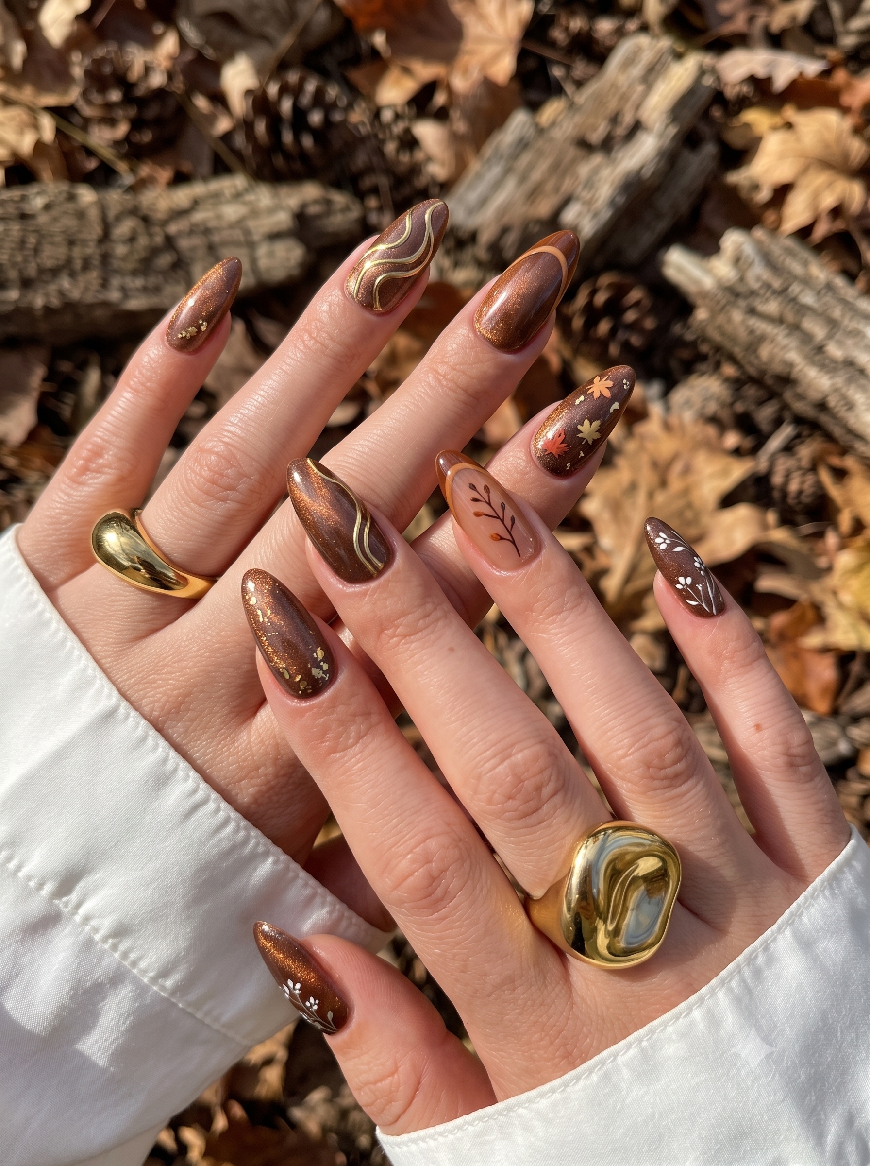 Brown Woodland Nails
