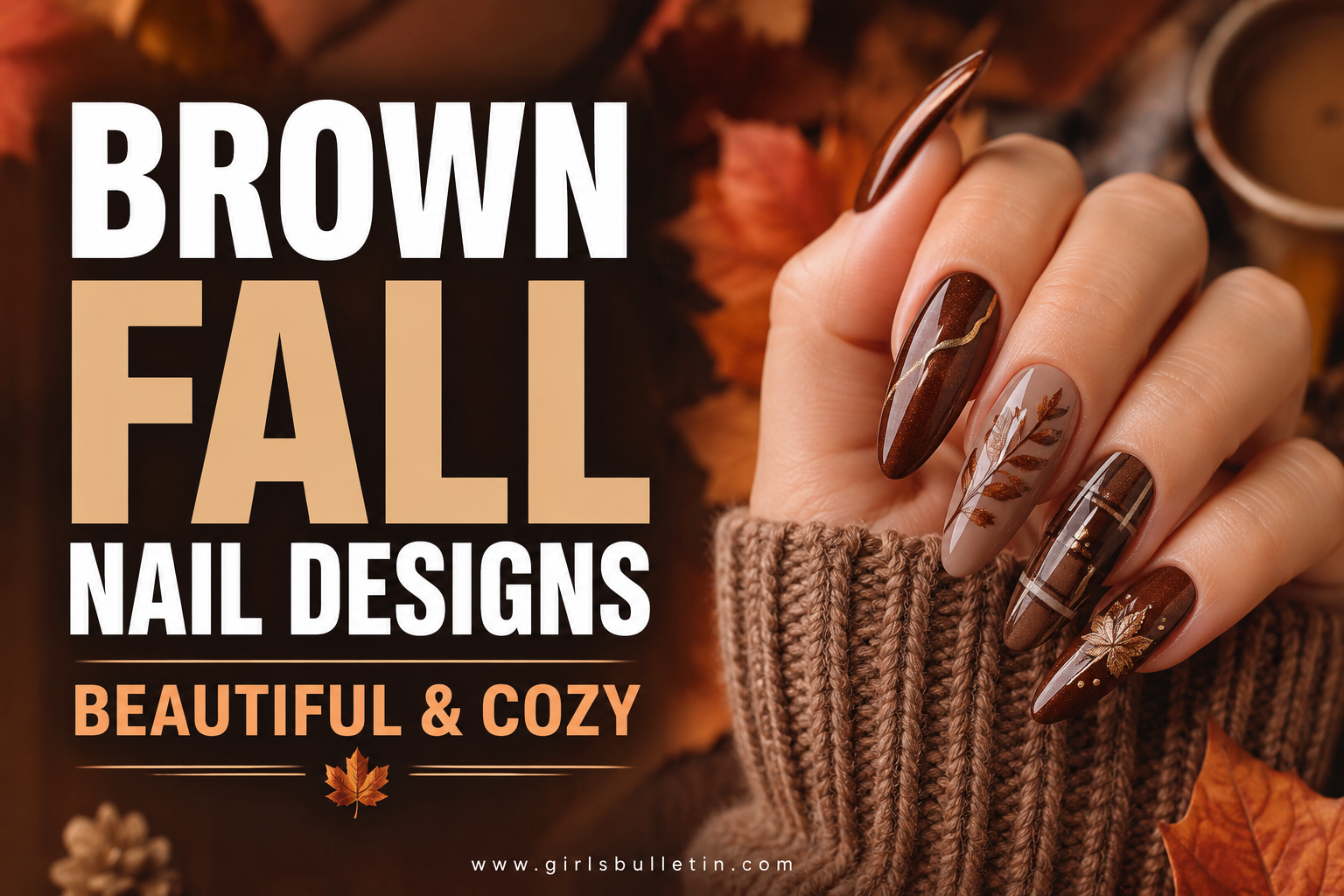 Brown fall nail ideas