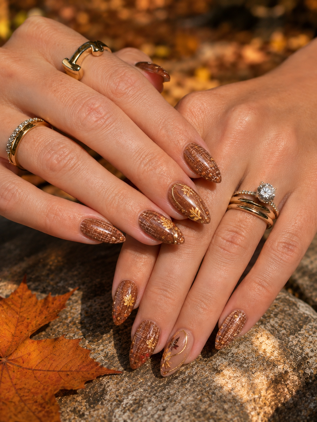 Cinnamon Tweed Nails