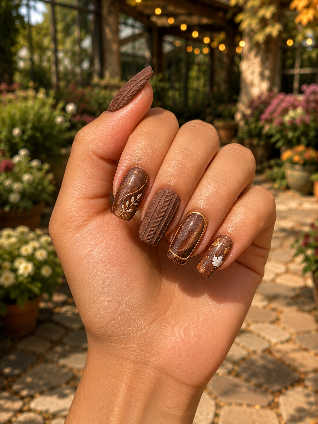 Cocoa Sweater Texture Nails