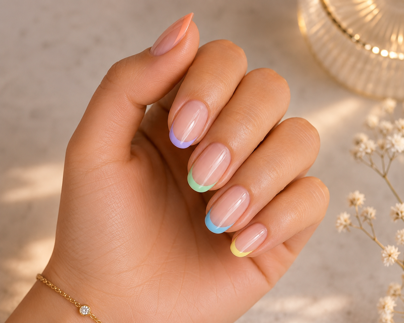 Colorful French Tips for summar holidays