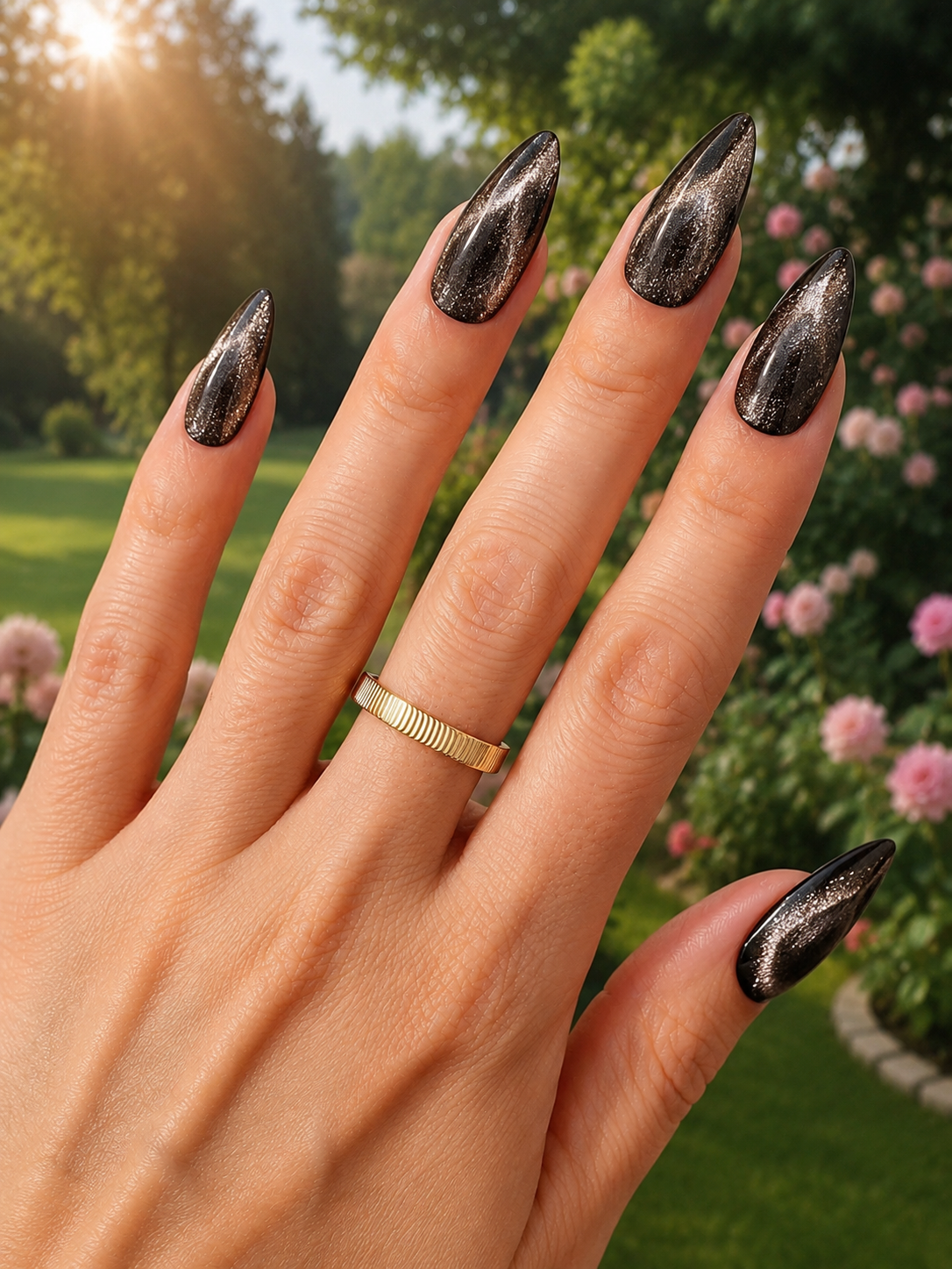 Dark coffee fall nail designs